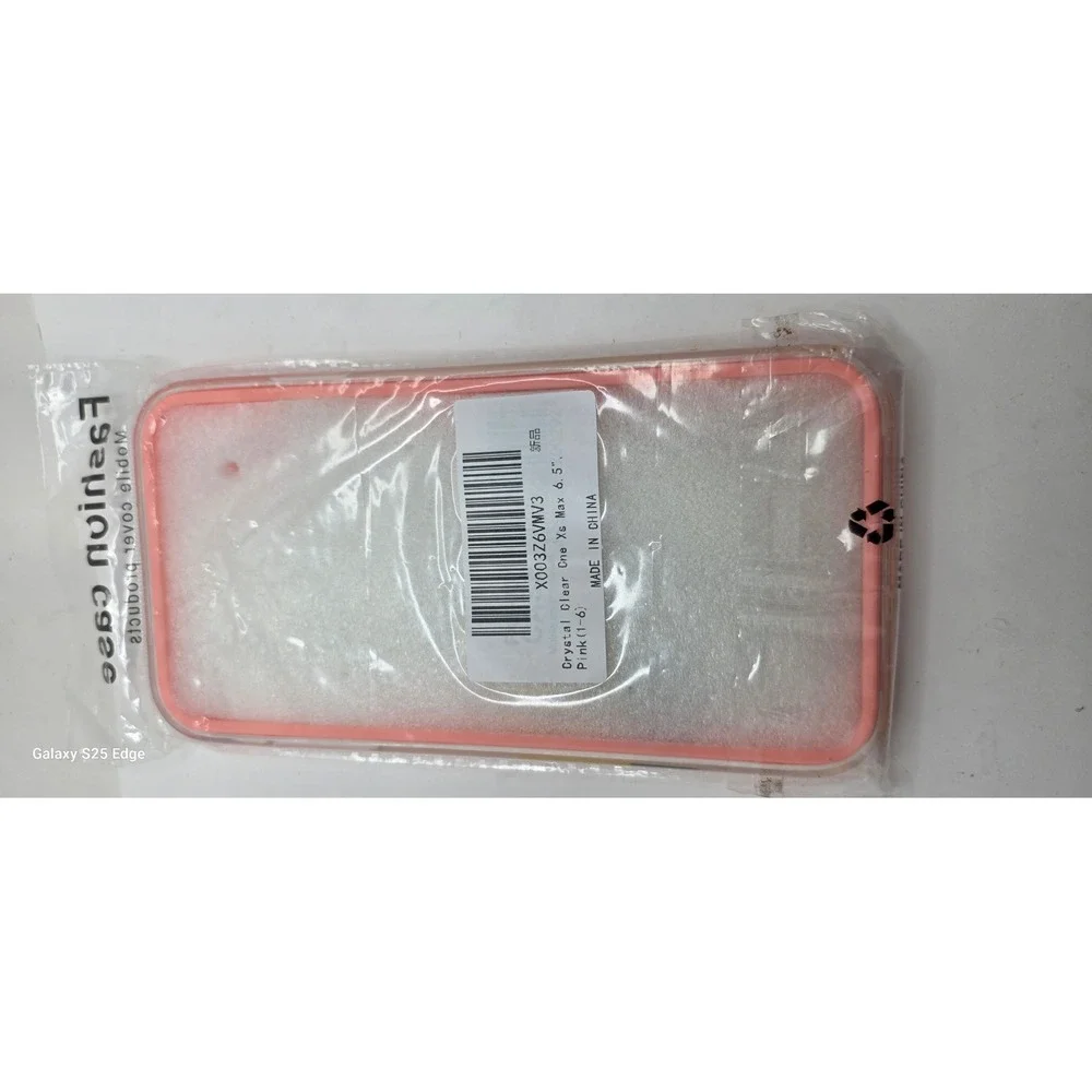 Crystal Clear iPhone XS Max Case with Pink Bumper Trim Protective Slim Cover
